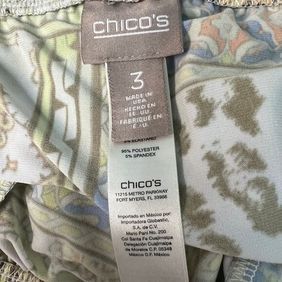 Chico's Patchwork Pull On Womens Pants Large Bohemian Free Spirited Hippie Beach - Picture 2 of 16